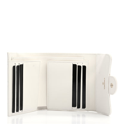 Chanel Caviar Quilted Compact Flap Wallet White 5 of 9
