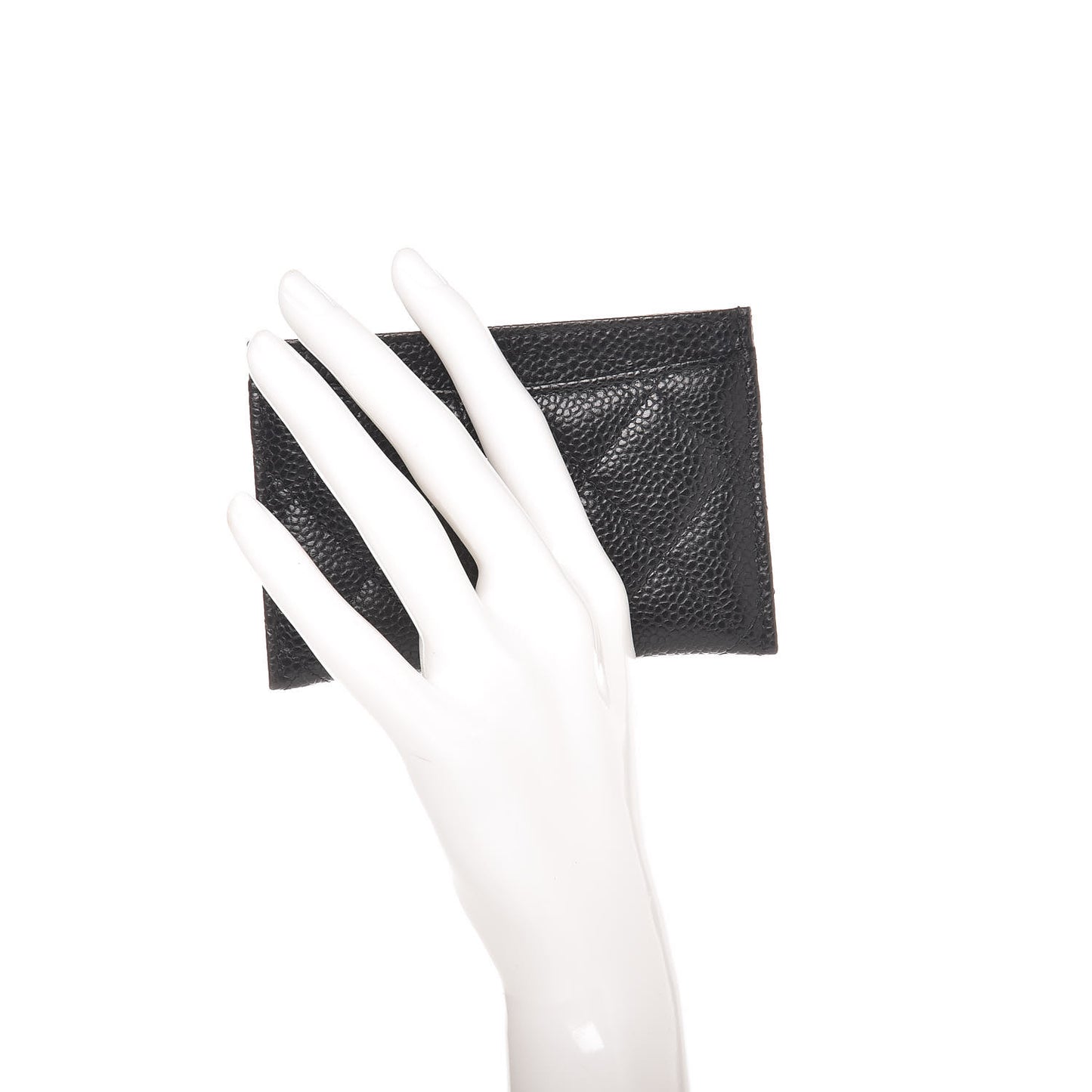 Caviar Quilted Card Holder Black