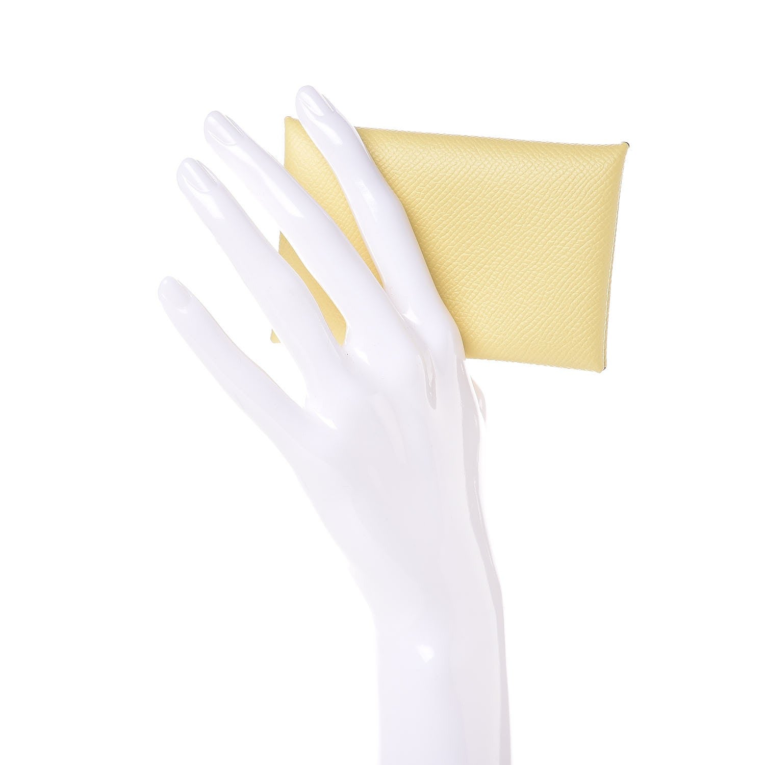 Hermes Epsom Calvi Card Case Jaune Poussin 2 of 8