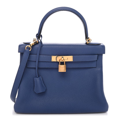 Hermes Taurillon Clemence Kelly Retourne 28 Bleu Brighton 2 of 23