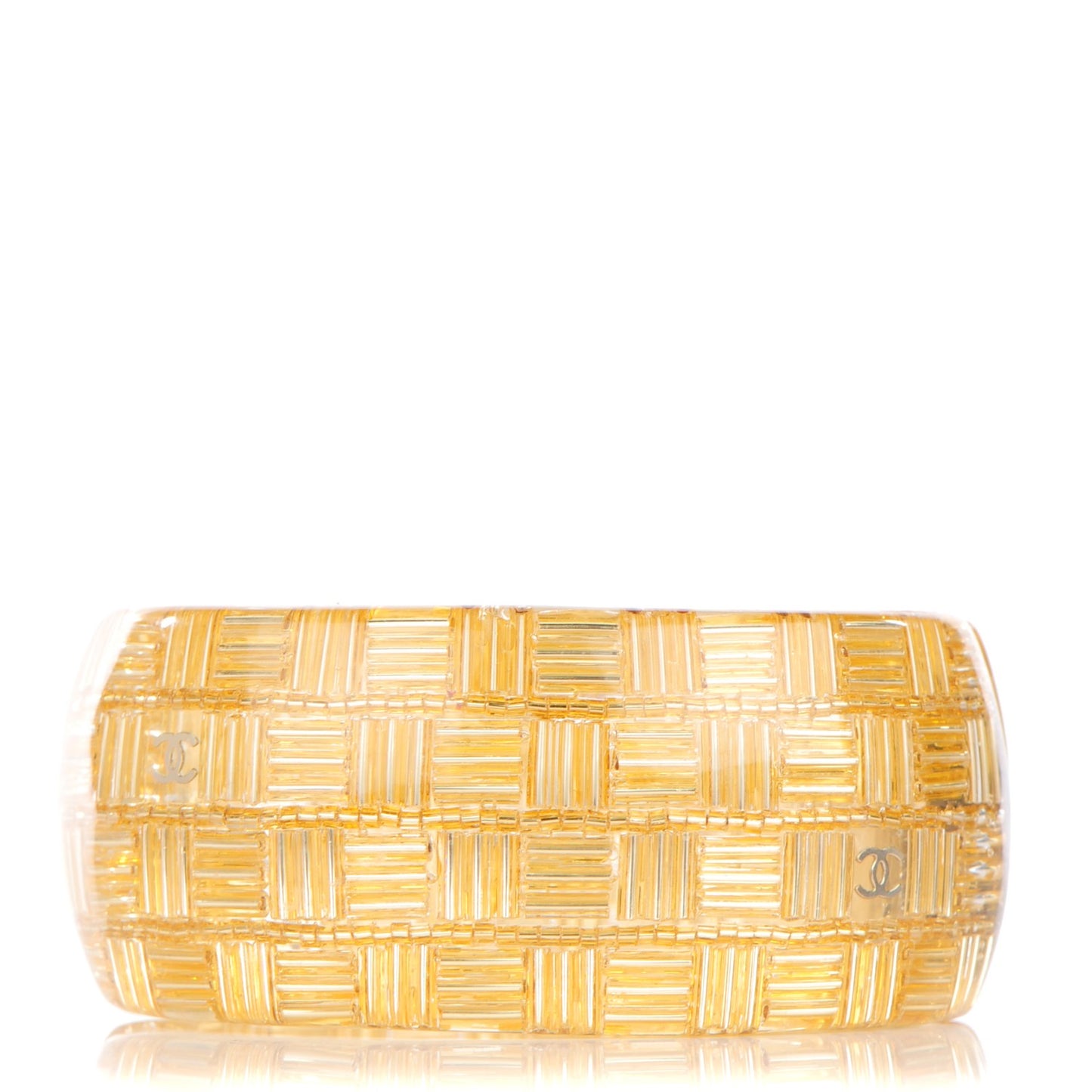 Lucite Beaded CC Cuff Gold