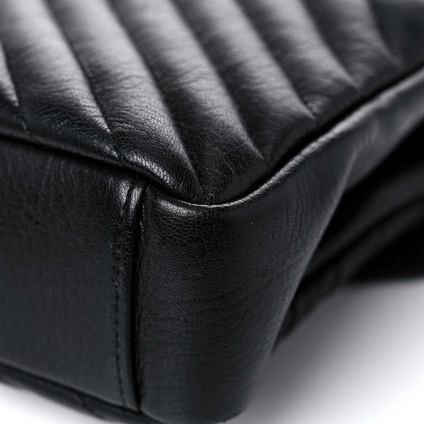 Sheepskin Matelasse Chevron Monogram Medium College Bag Black