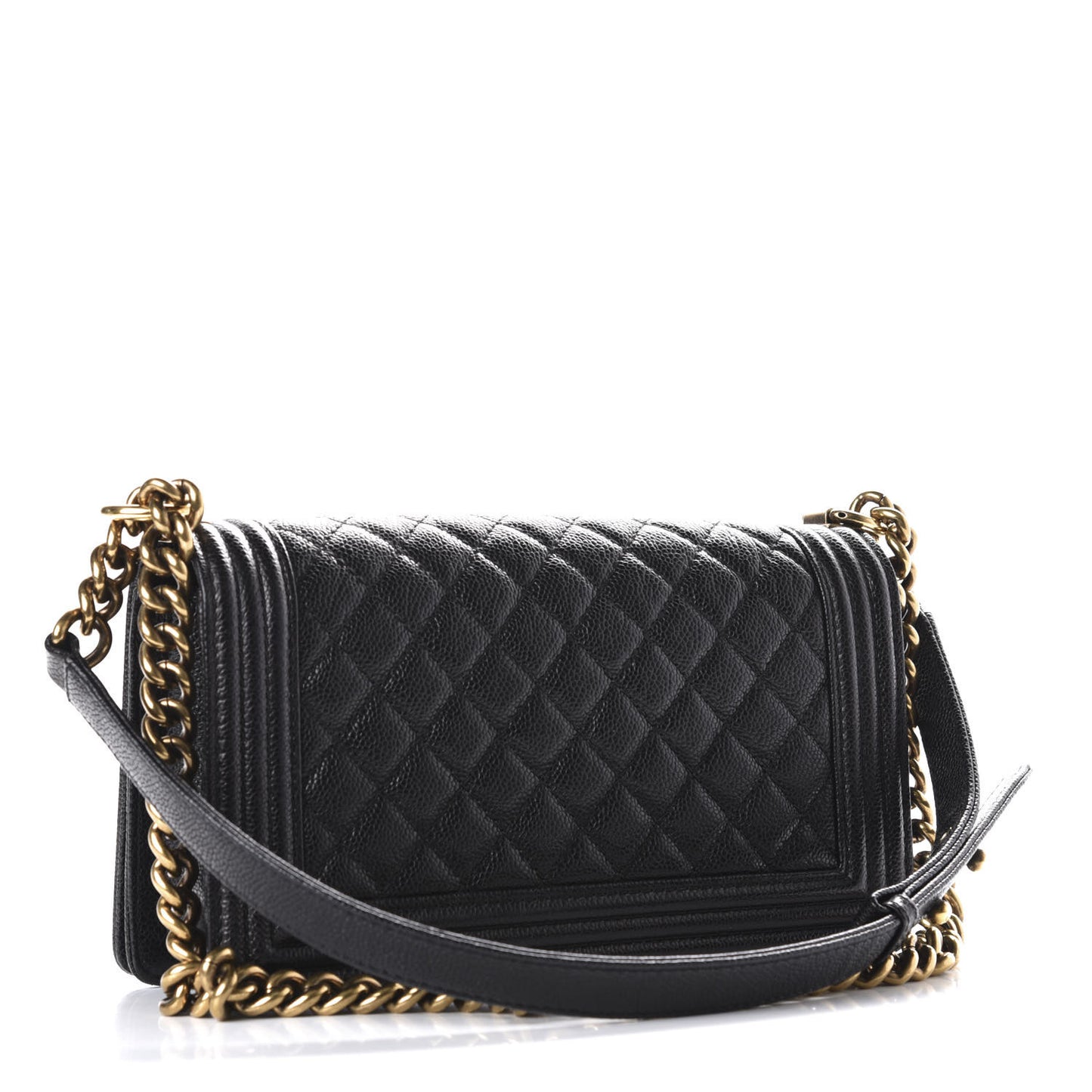 Caviar Quilted Medium Boy Flap Black