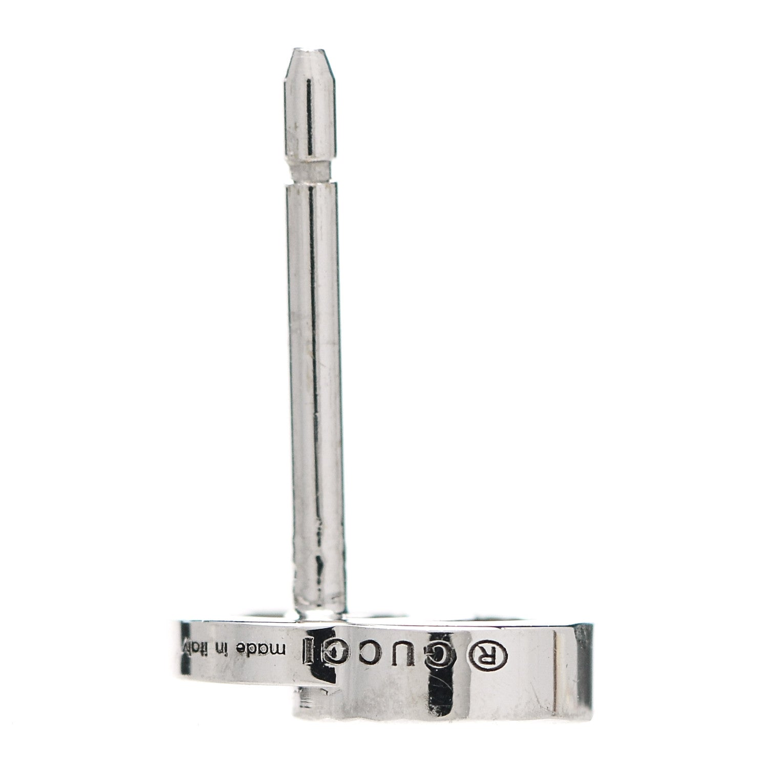 Gucci 18K White Gold Mini Running GG Stud Earrings 4 of 5