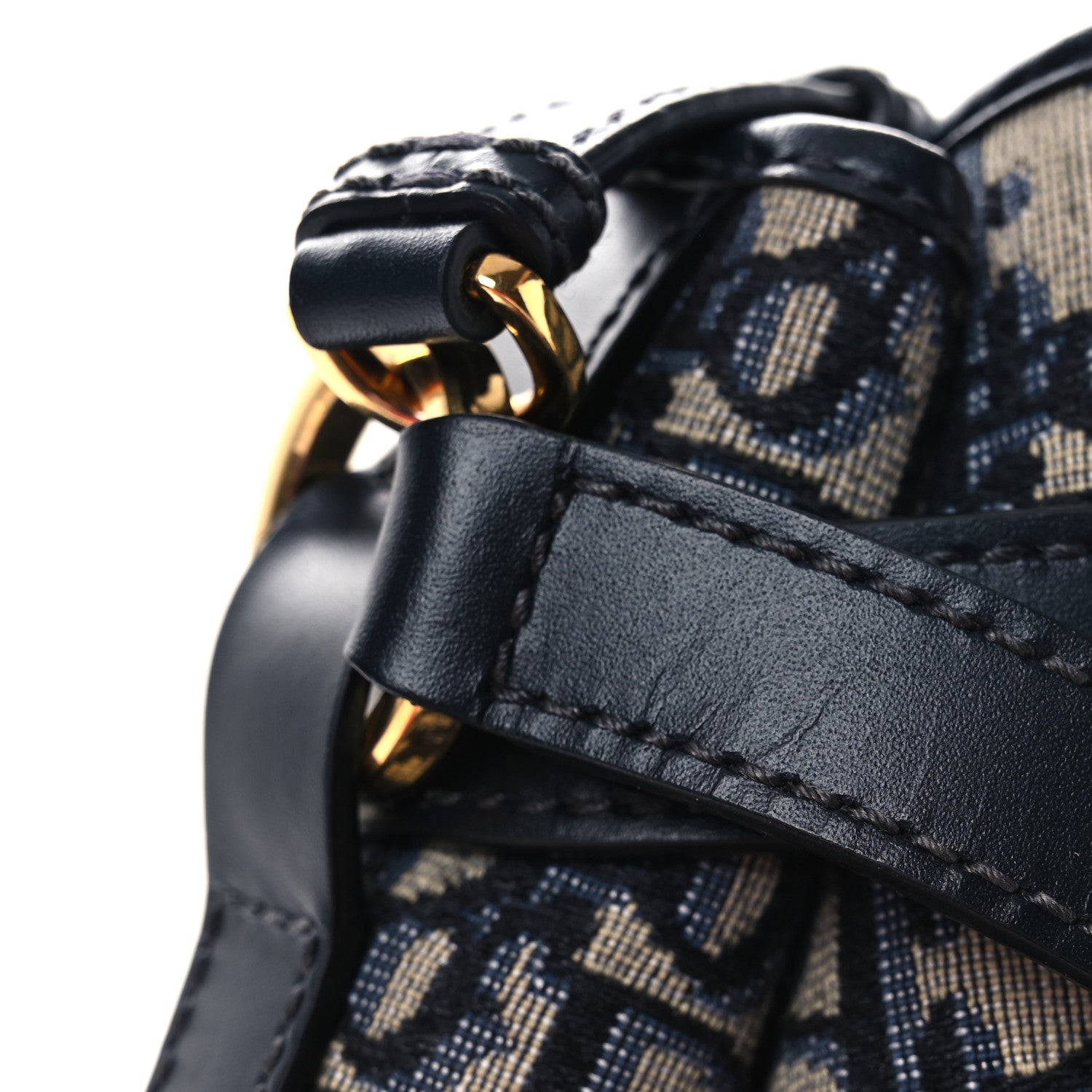 Christian Dior Oblique Calfskin Medium C'est Dior Bucket Bag Blue