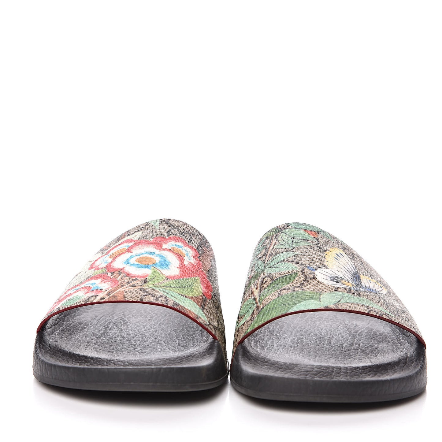 GG Supreme Monogram Tian Womens Slide Sandals 39 Beige Multicolor