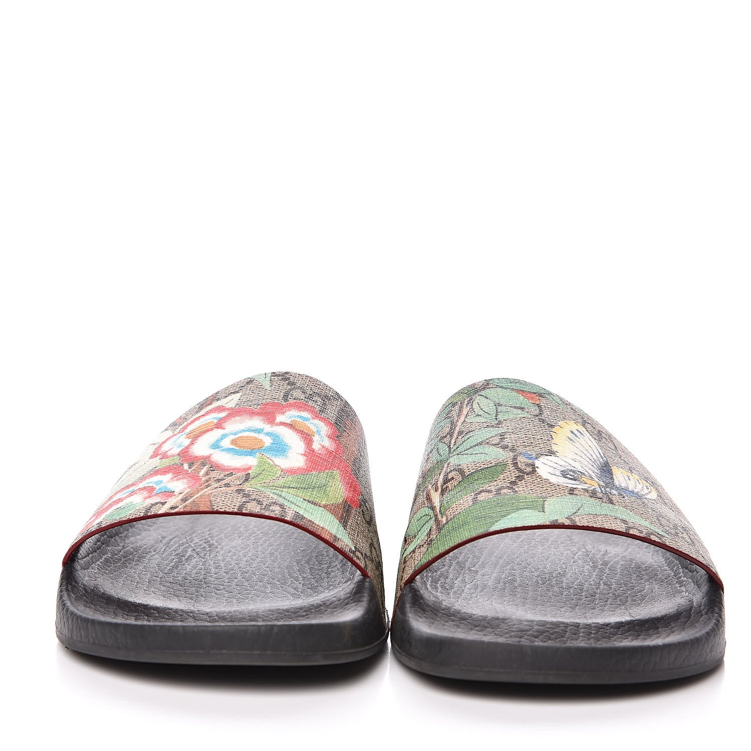 Gucci GG Supreme Monogram Tian Womens Slide Sandals 39 Beige Multicolor 2 of 8