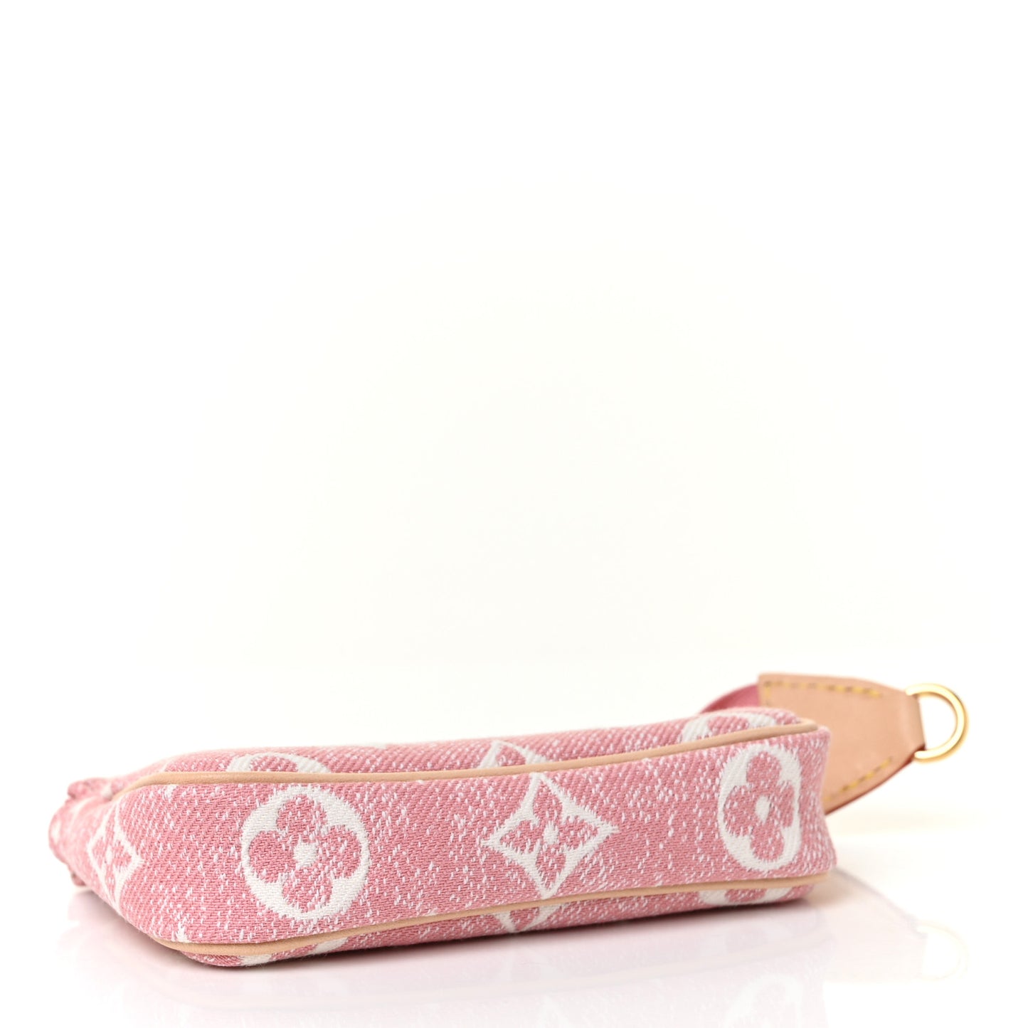 Denim Jacquard Monogram Micro Pochette Accessories Rose