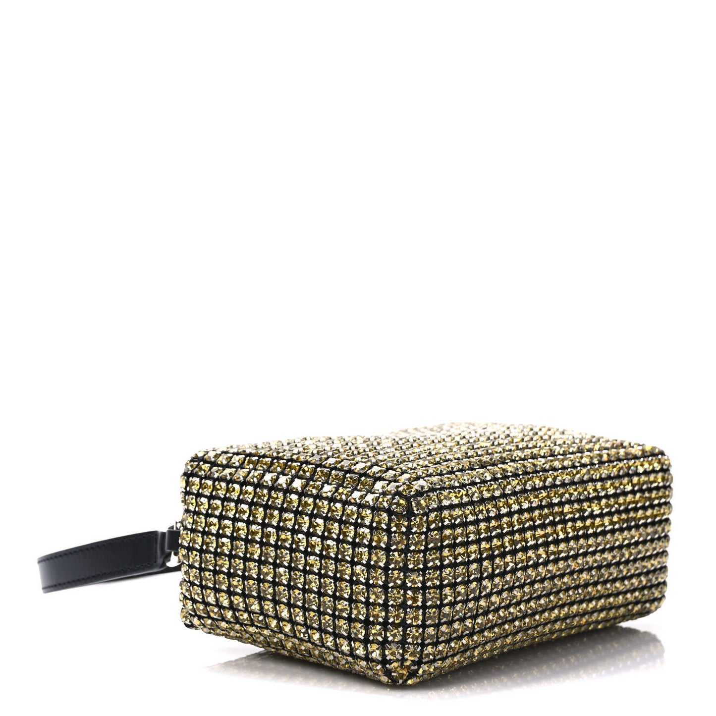 Mesh Crystal Rhinestone Mini Heiress Pouch Porcelain