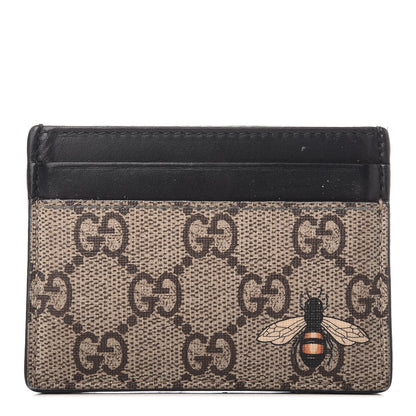 Gucci GG Supreme Monogram Bee Print Card Holder Black 1 of 6