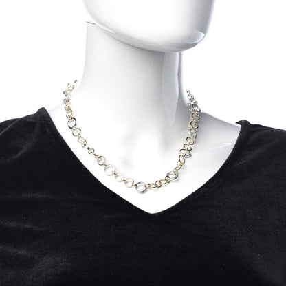 Tiffany 18K Yellow Gold Sterling Silver Circle Link Necklace 2 of 5