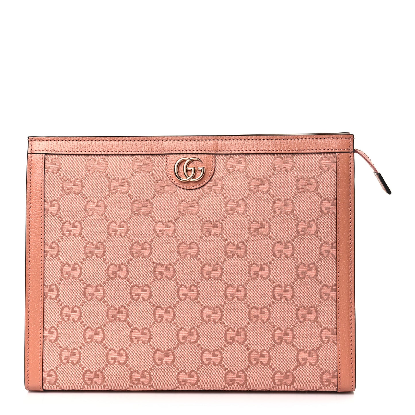 Monogram Textured Dollar Calfskin Ophidia Pouch Cloche Rose Pink