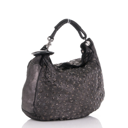Jimmy Choo Metallic Calfskin Star Studded Large Sky Hobo Anthracite 3 of 6