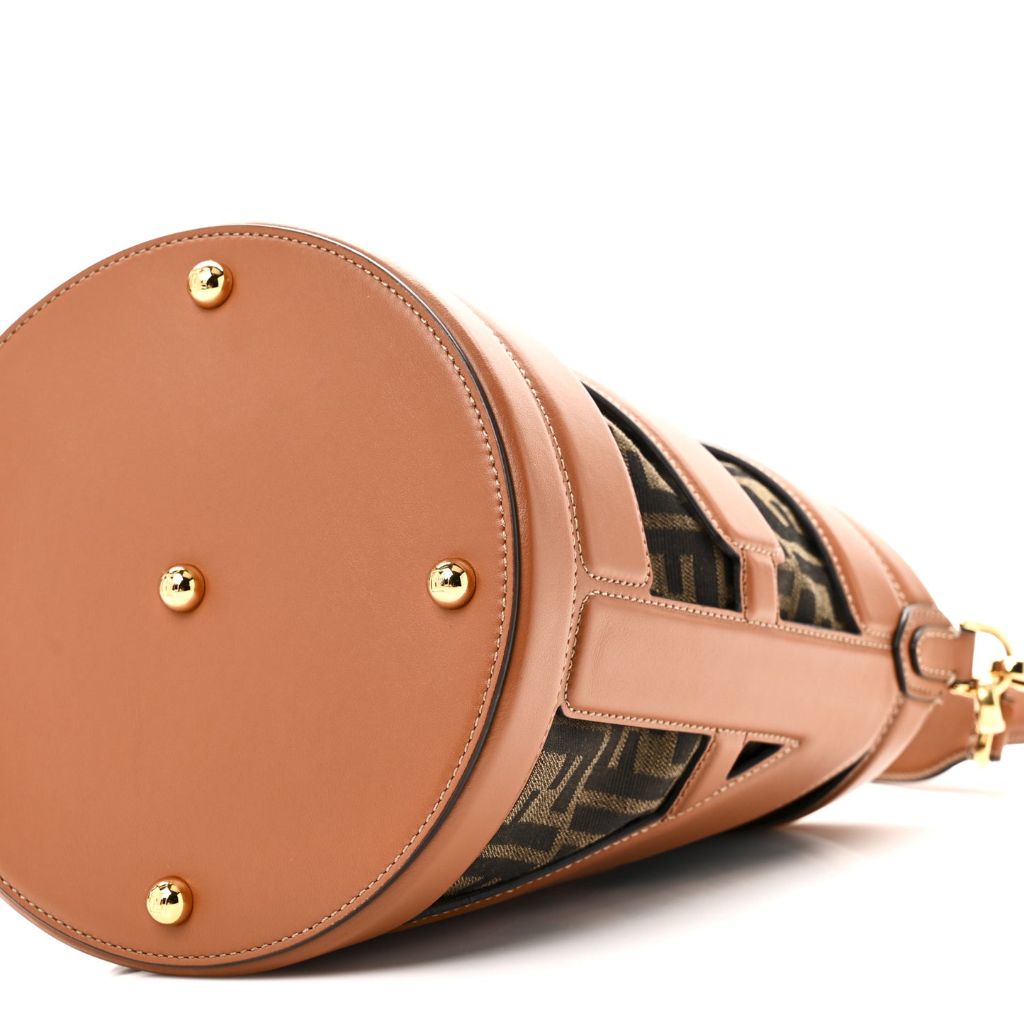 Nylon Vitello King Logo Step Out Bucket Bag Brandy