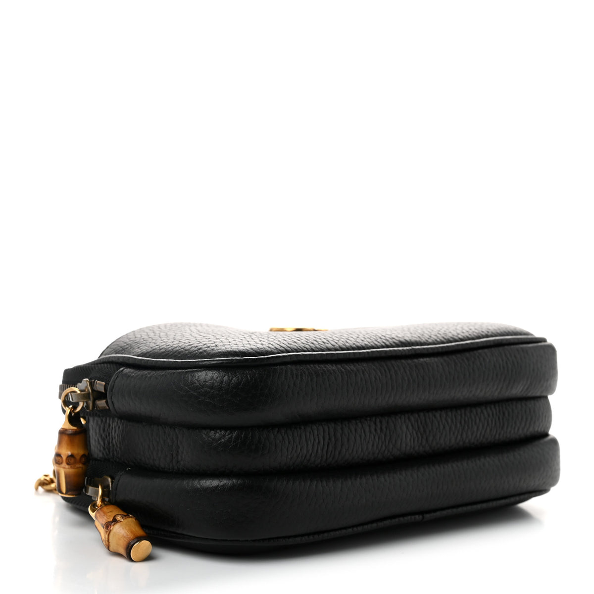 Pebbled Calfskin Super Mini GG Marmont Chain Shoulder Bag Black