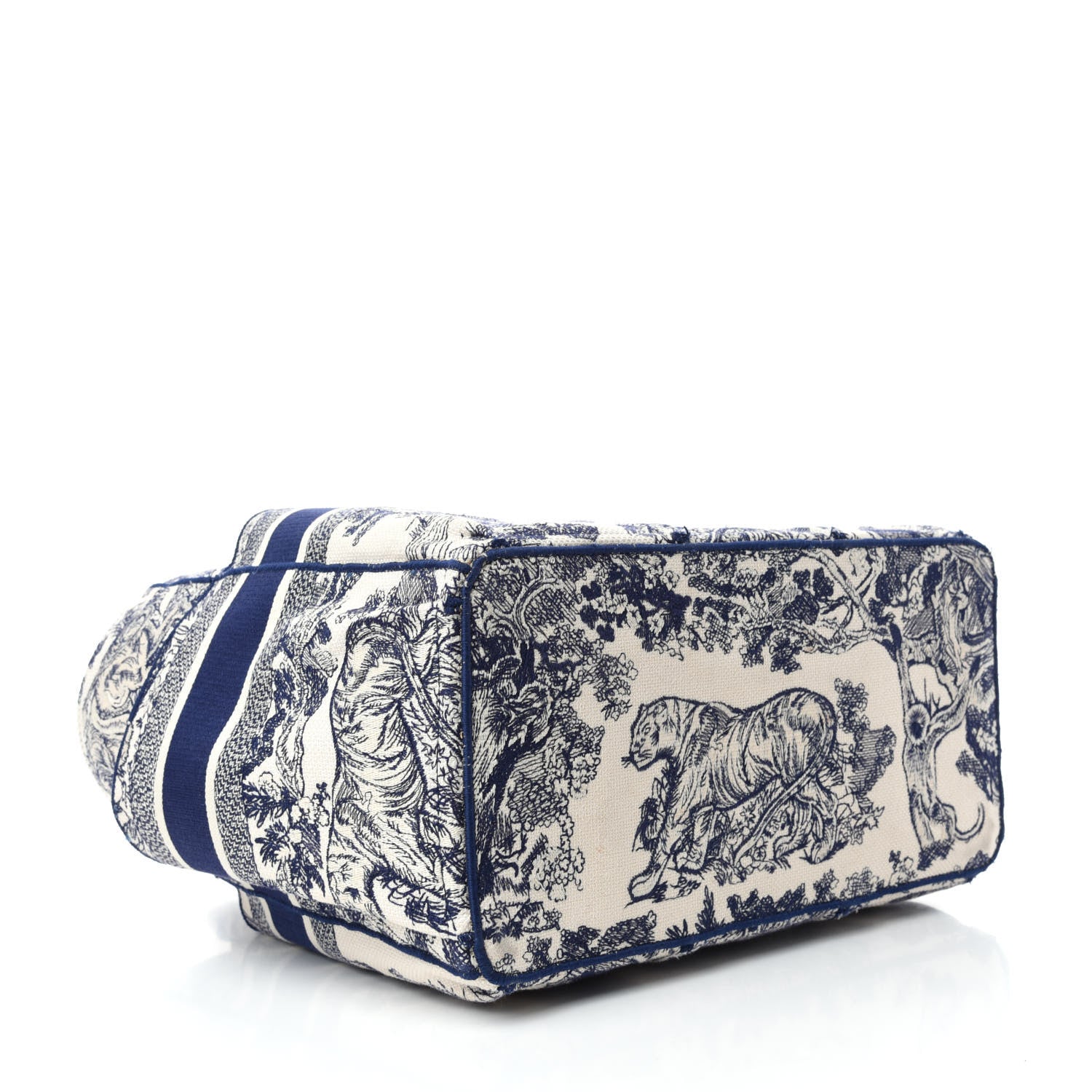 Christian Dior Canvas Embroidered Toile De Jouy Catherine Tote Blue 4 of 10