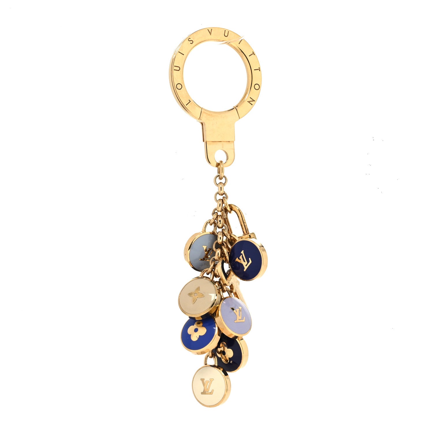 Louis Vuitton Metal Enamel Pastilles Key Ring Holder Blue 1 of 4