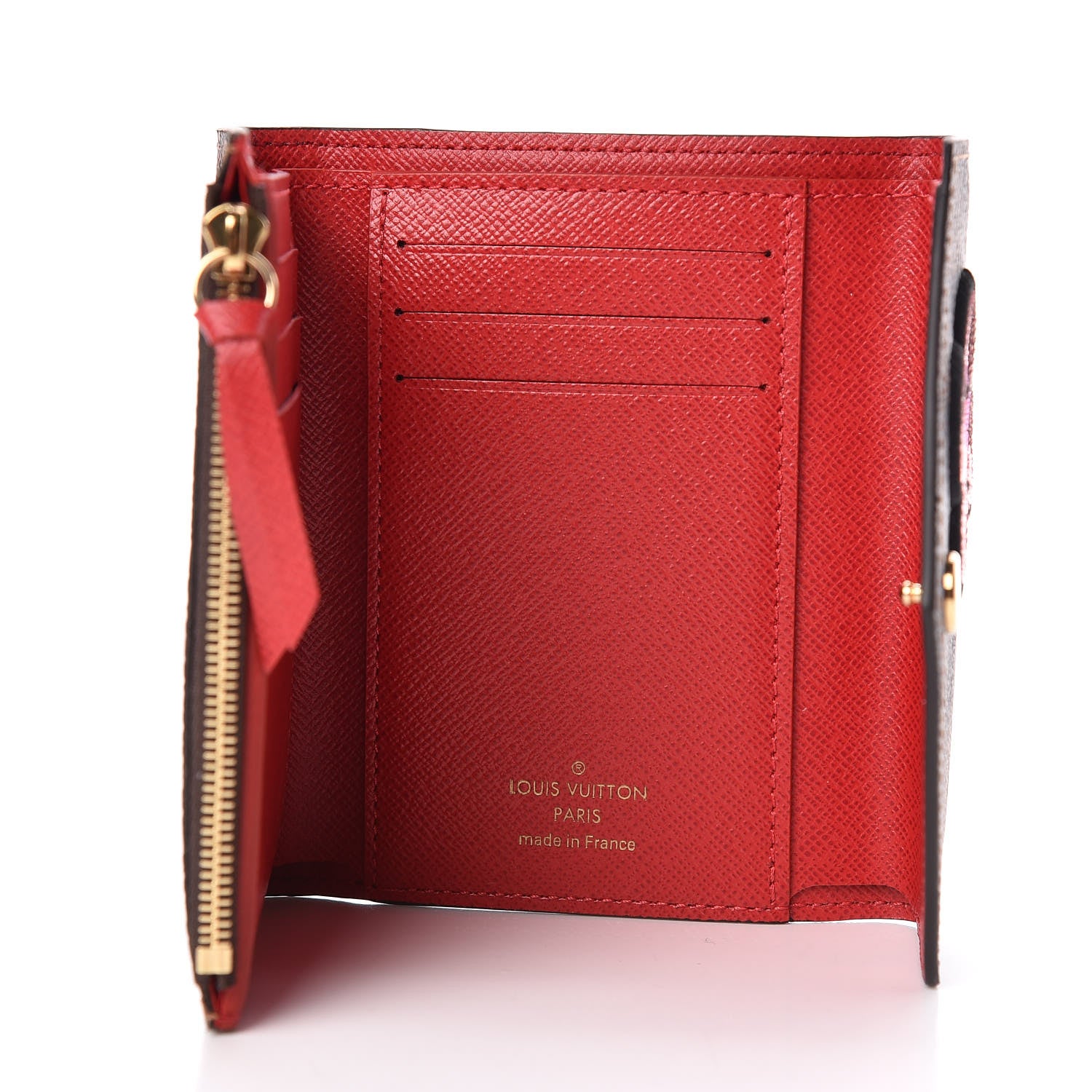 Louis Vuitton Damier Ebene Stories Victorine Wallet Red 5 of 7