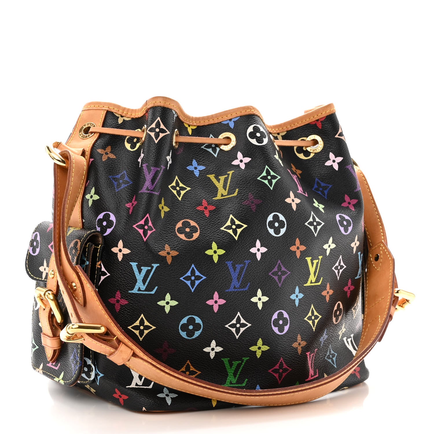 Louis Vuitton Monogram Multicolor Petit Noe Black 3 of 12