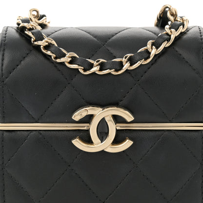 Chanel Lambskin Quilted Small Box With Chain Black 9 of 11