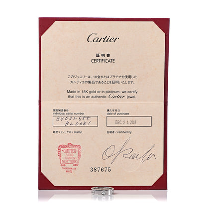 Cartier 18K White Gold 3 Diamond 5.5mm LOVE Ring 55 7.25 5 of 5