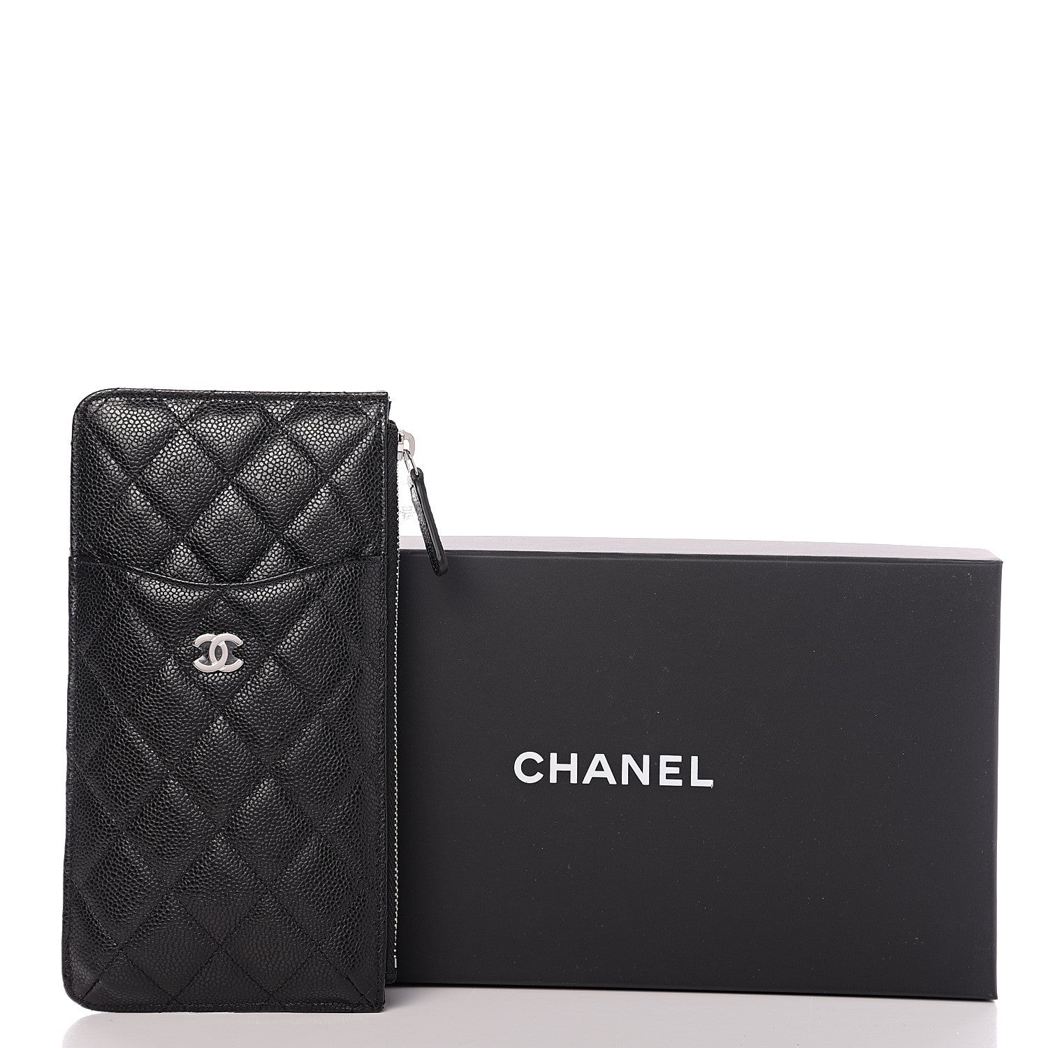 Chanel Caviar Quilted Classic Flat Wallet Pouch Black 7 of 7