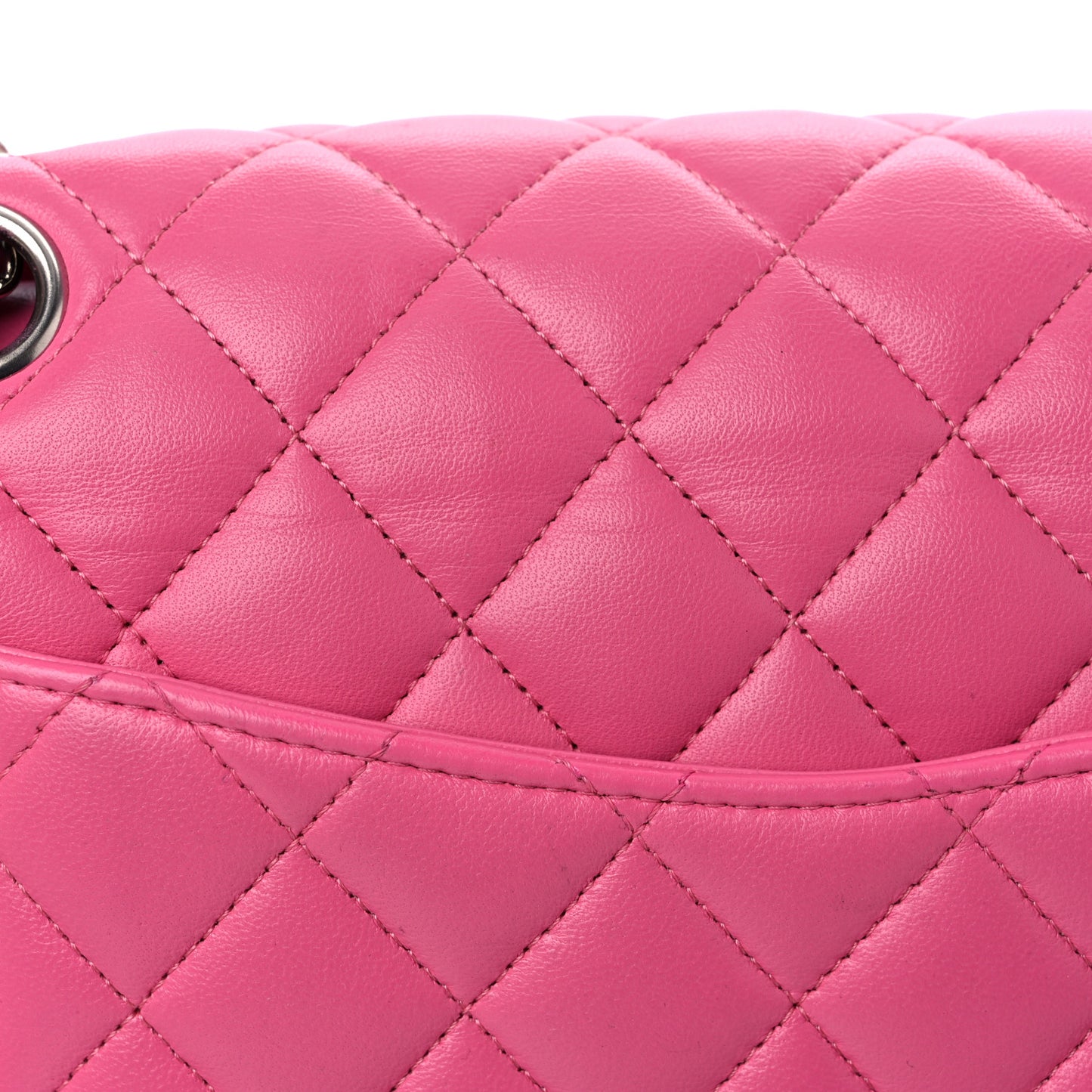 Lambskin Quilted Small Double Flap Pink