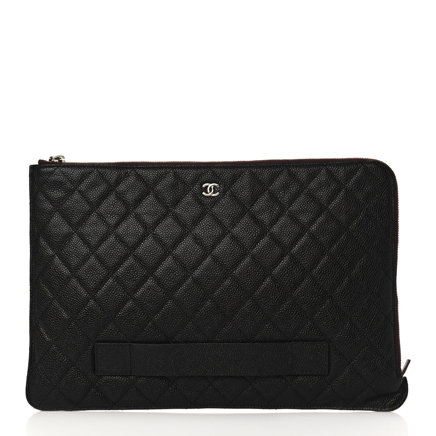 Caviar Quilted Document Portfolio Holder Black
