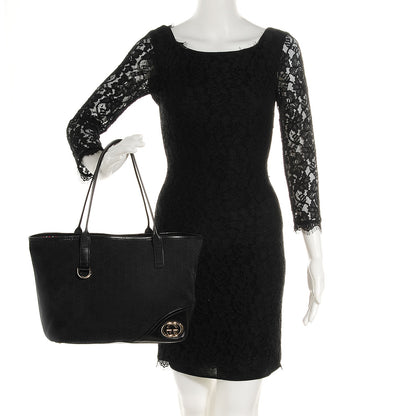 Gucci Monogram Medium New Britt Tote Black 2 of 7