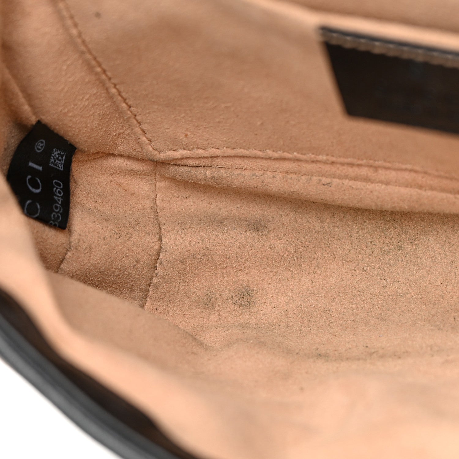 Gucci Monogram Matelasse Diagonal Mini GG Marmont Shoulder Bag Beige Black 12 of 17