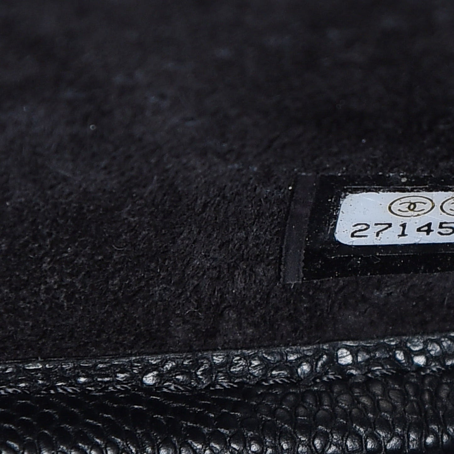 Grained Calfskin Perforated Small Flap Hobo Black