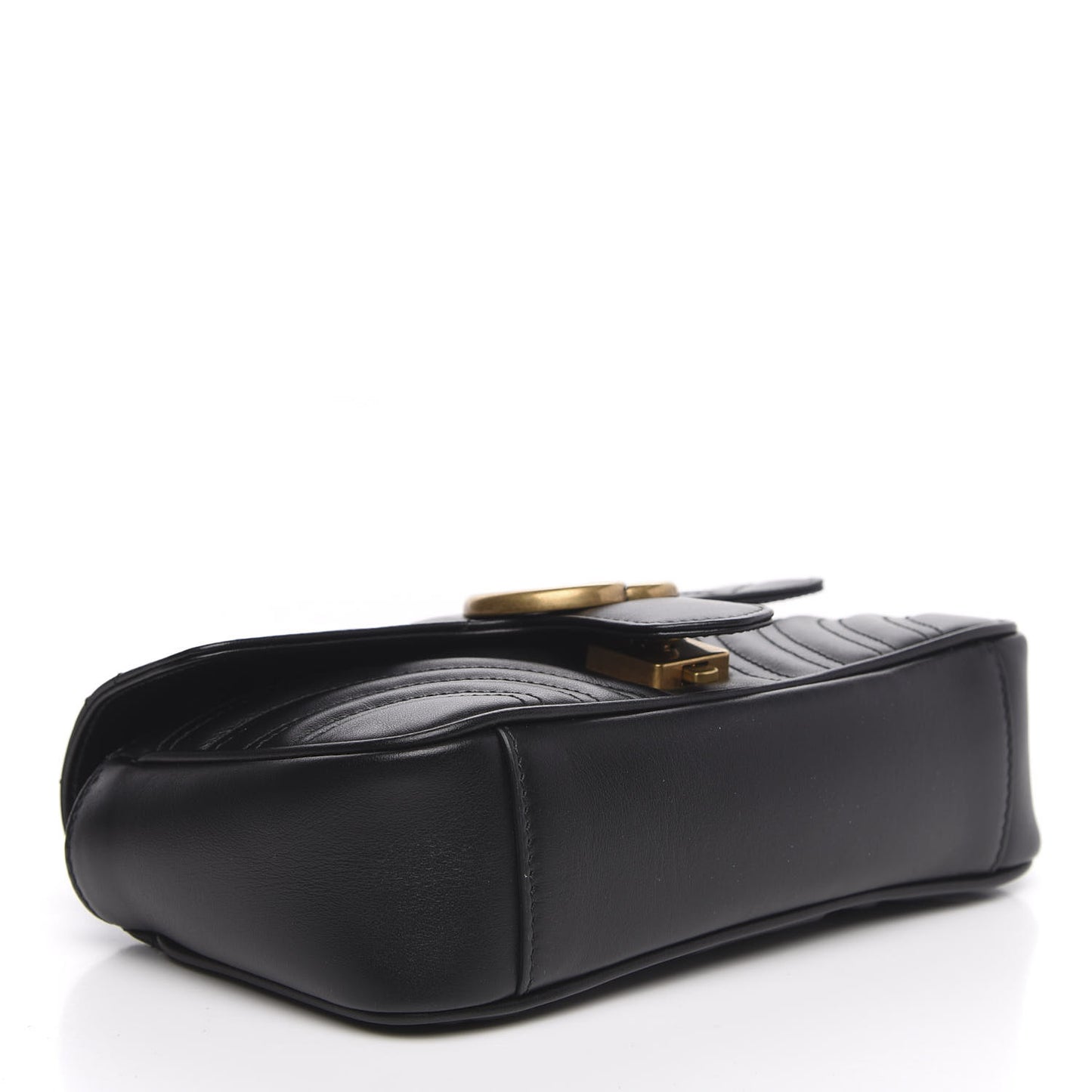 Calfskin Matelasse Mini GG Marmont Shoulder Bag Black