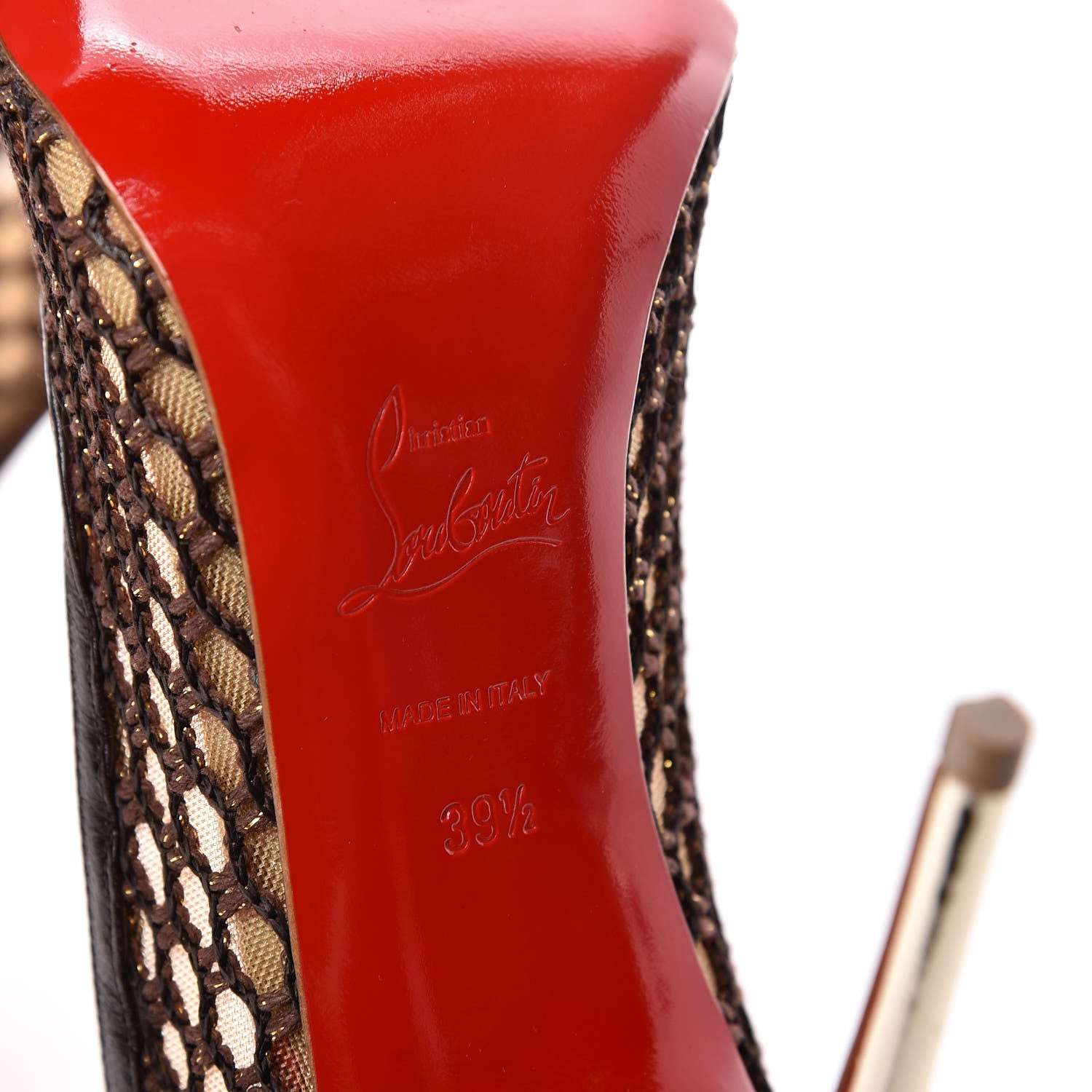 Christian Louboutin Fishnet Mesh Suede Guni 100 Spiked Pumps 39.5 Black 6 of 9