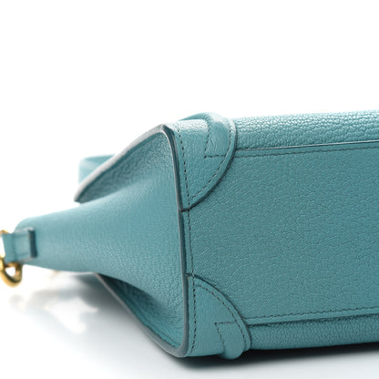 Celine Drummed Calfskin Nano Luggage Celadon 4 of 10