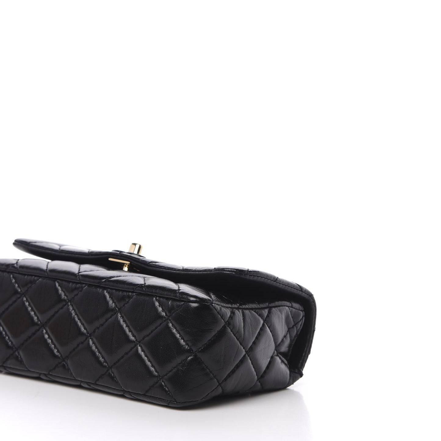 Shiny Lambskin Quilted Small Montcoco Flap Black