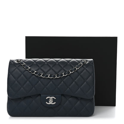 Chanel Caviar Quilted Jumbo Double Flap Blue 13 of 13