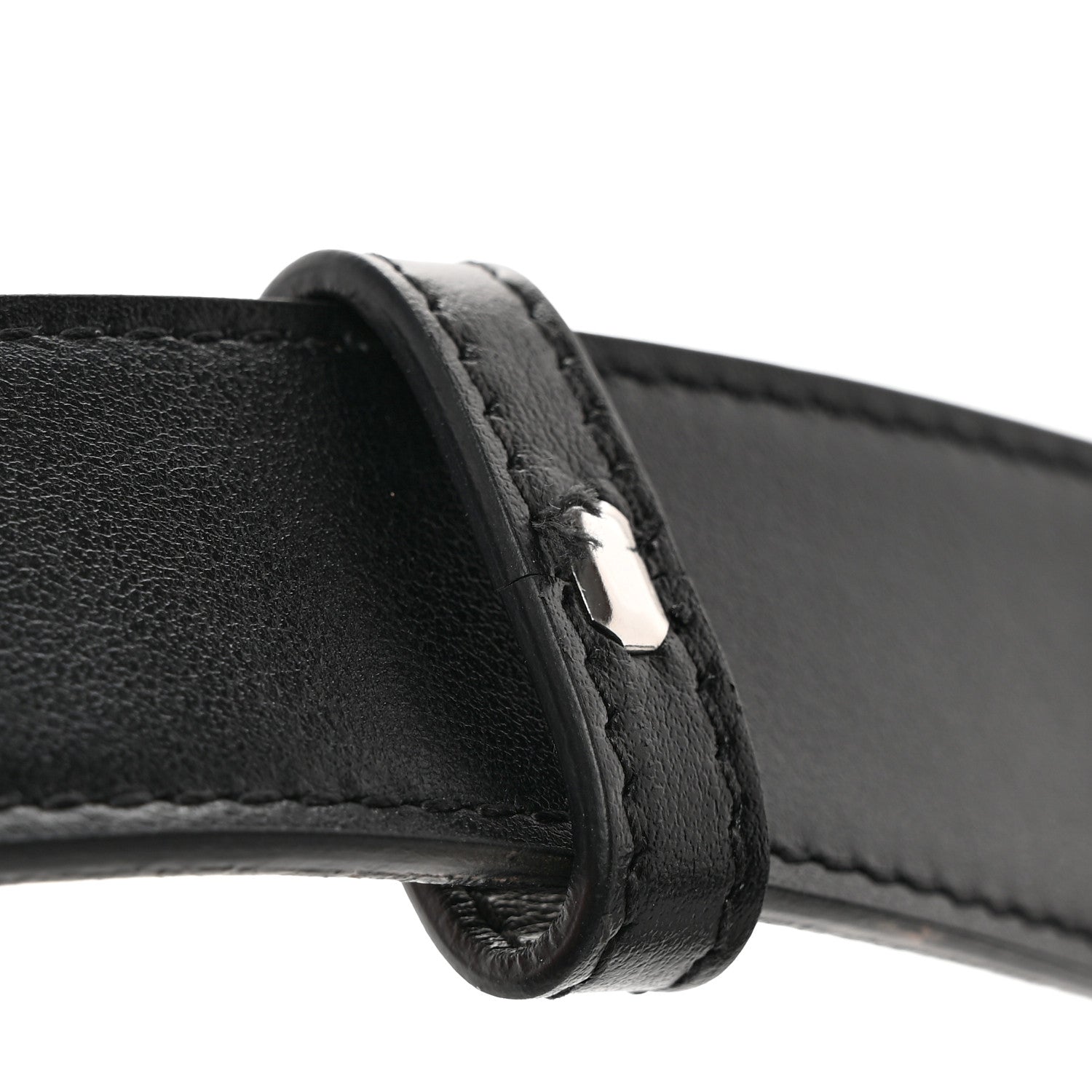 Gucci GG Supreme Monogram Plutone Calfskin Palladium Double G Reversible 30mm Belt 90 36 Beige Ebony Black 10 of 10