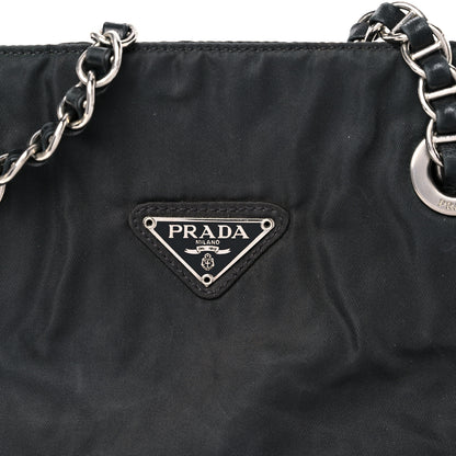 Prada Tessuto Nylon Chain Shoulder Bag Asfalto 15 of 19