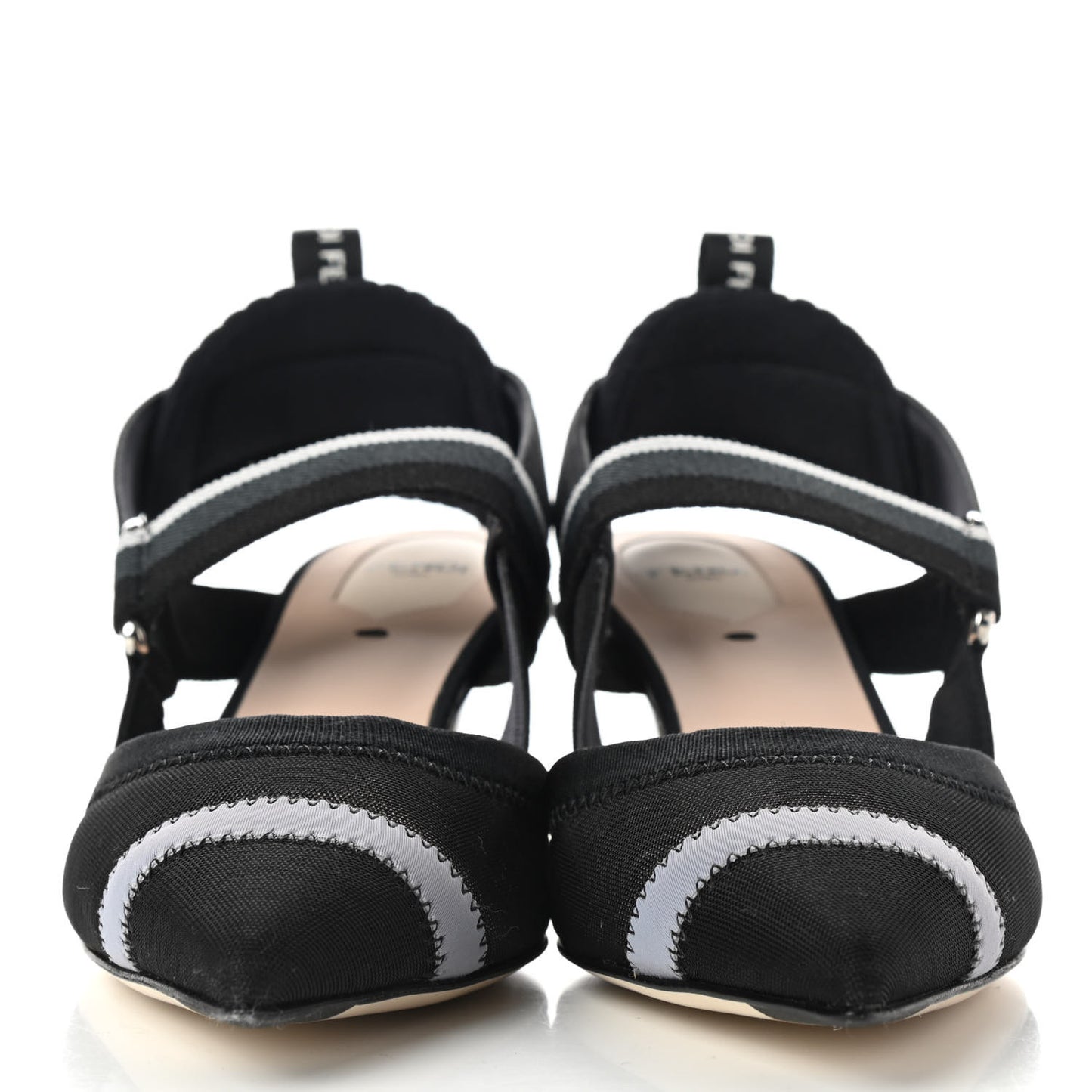 Technical Mesh Colibri 55mm Slingback Pumps 38 Black Asfalto