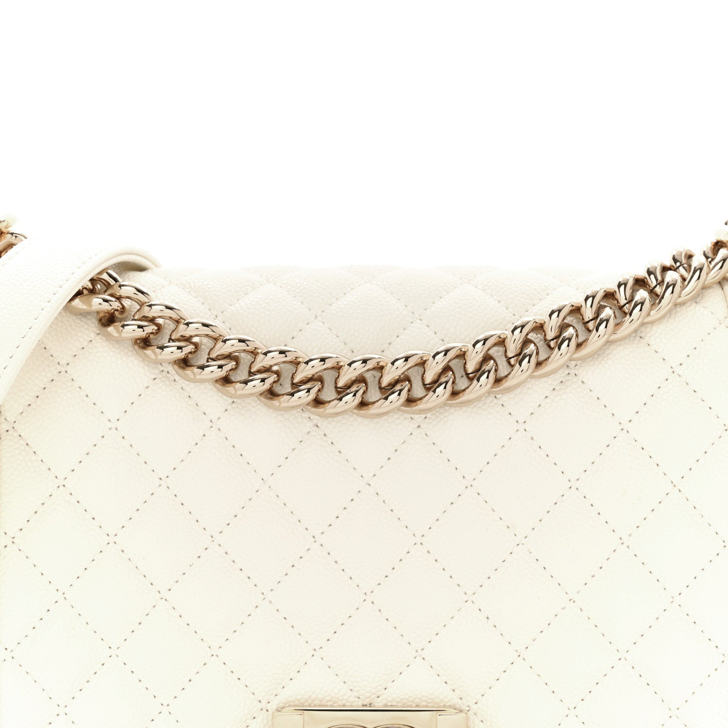 Chanel Caviar Quilted Medium Boy Flap White 5 of 12