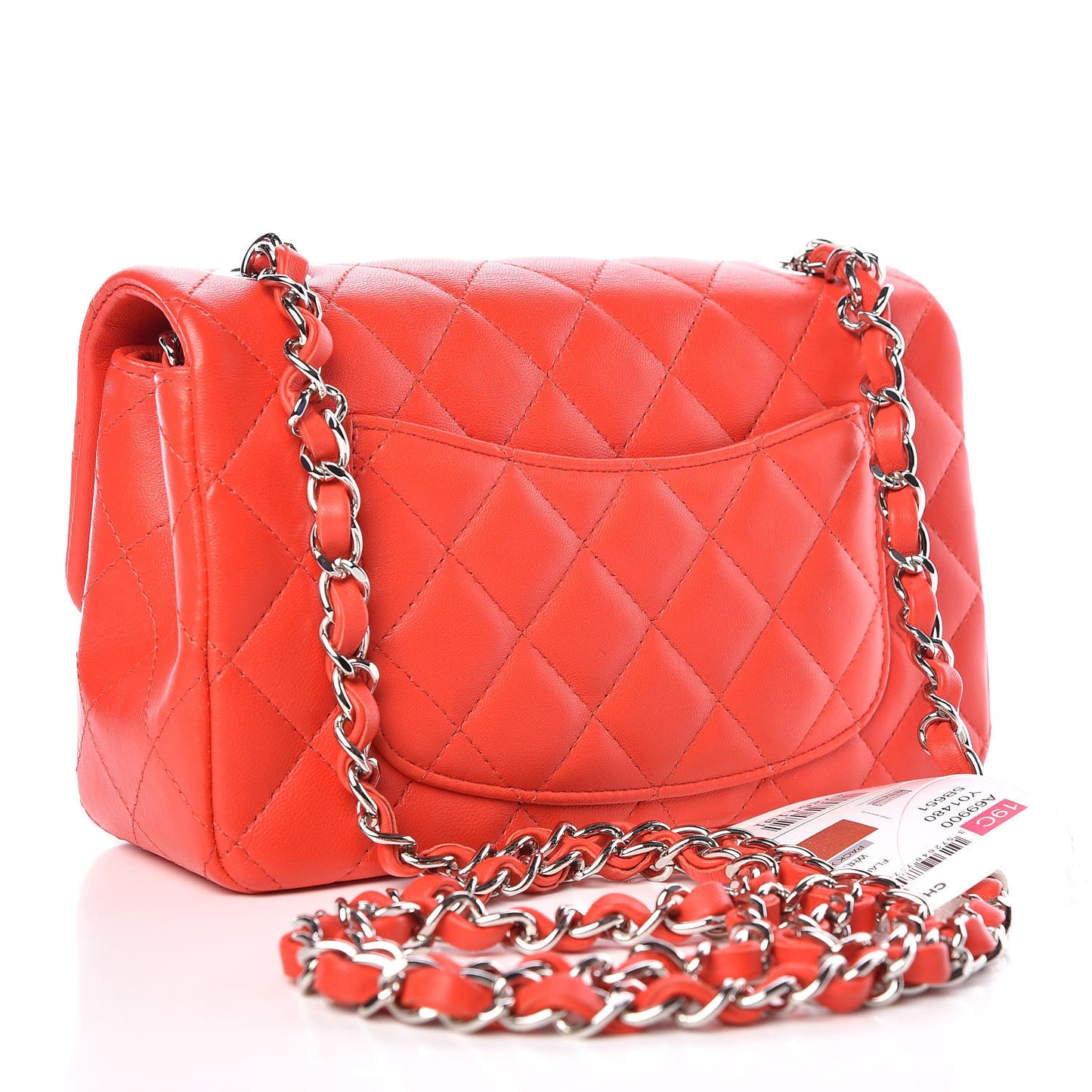 Lambskin Quilted Mini Rectangular Flap Red