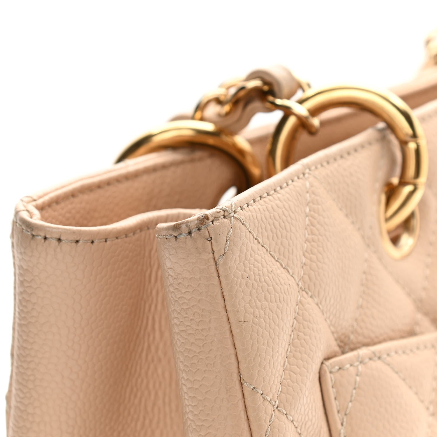 Chanel Caviar Quilted Grand Shopping Tote GST Beige 16 of 18