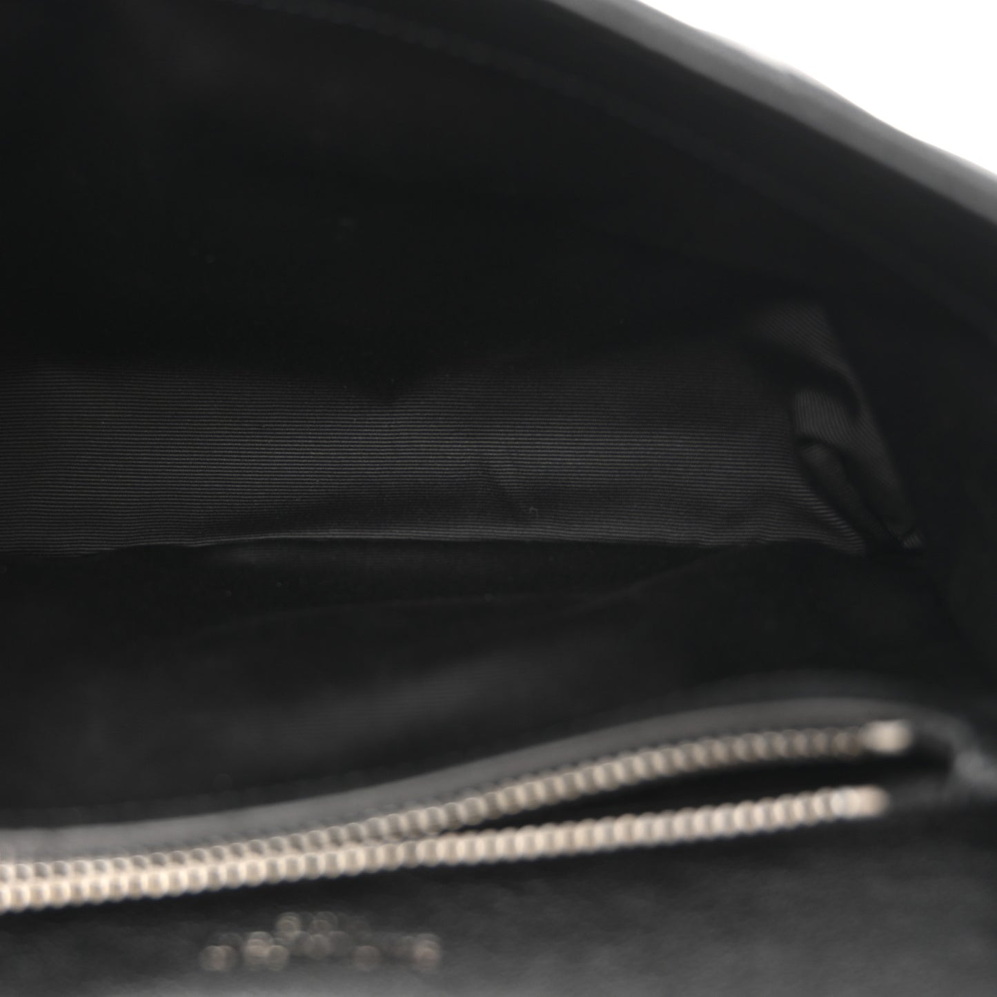 Sheepskin Matelasse Chevron Monogram Medium College Bag Black