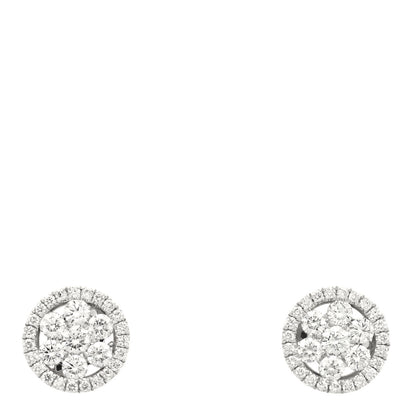 Roberto Coin 18K White Gold Diamond Round Cluster Earrings 1 of 3