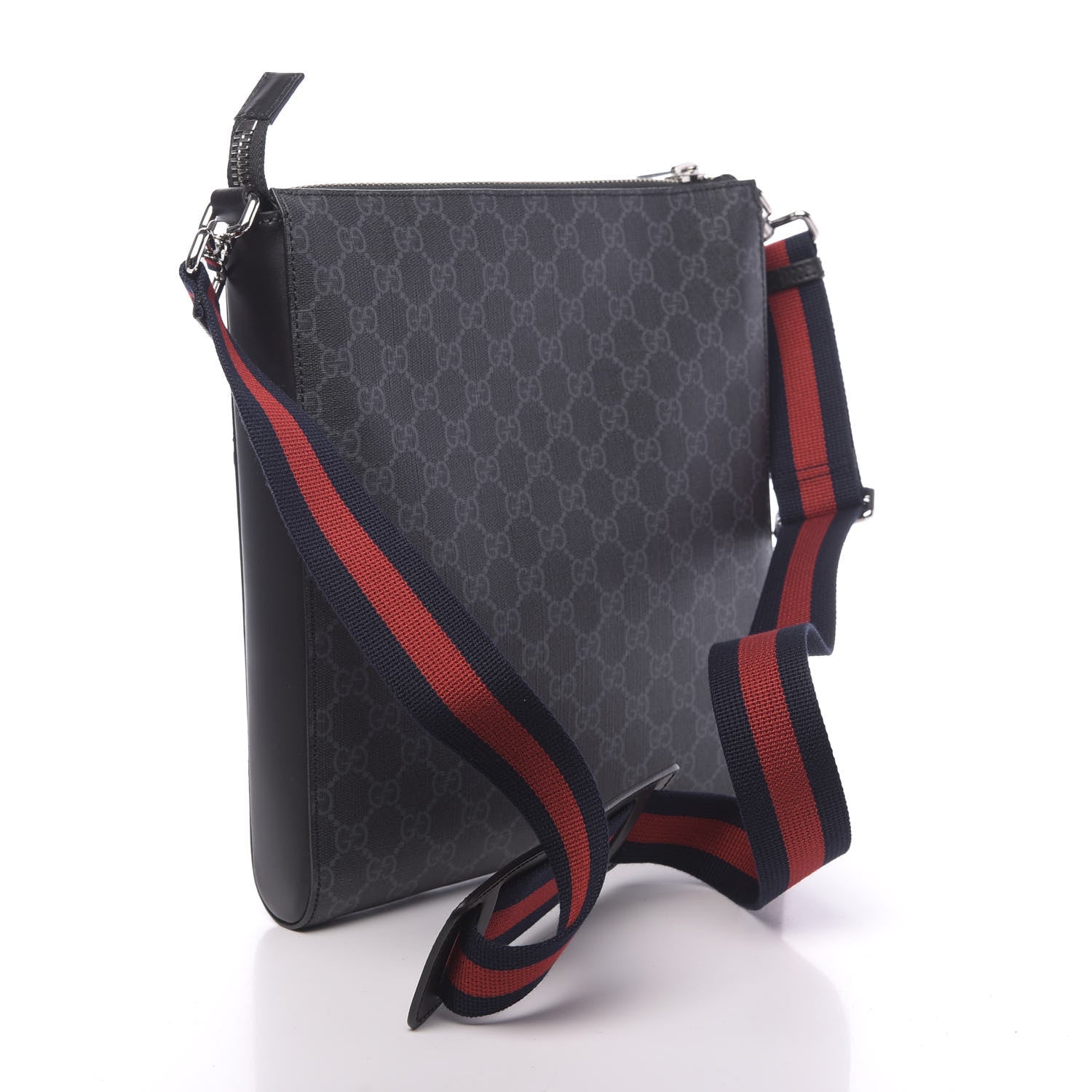 Gucci GG Supreme Monogram Night Courrier Flat Messenger Bag Black Multicolor 3 of 10