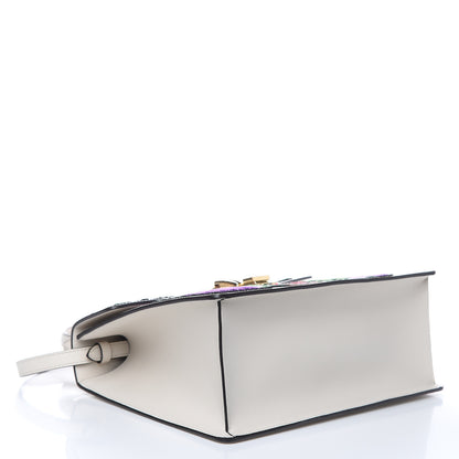 Gucci Calfskin Embroidered Medium Sylvie Top Handle Bag White 4 of 11