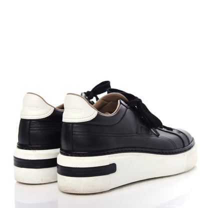 Hermes Calfskin Polo Sneakers 36.5 Black White 4 of 10
