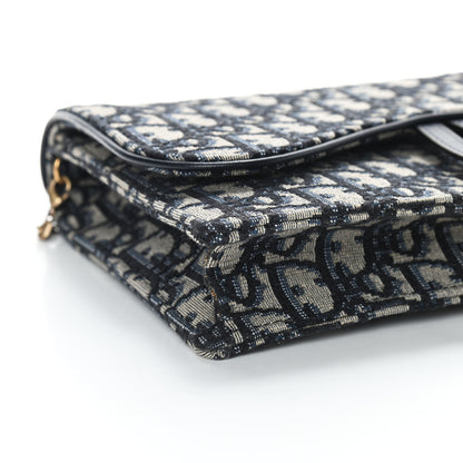 Christian Dior Oblique Saddle Chain Pouch Blue 8 of 9