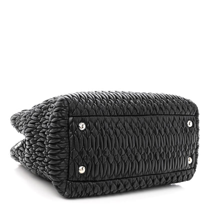 Miu Miu Nappa Matelasse Swarovski Crystal Tote Black 4 of 9