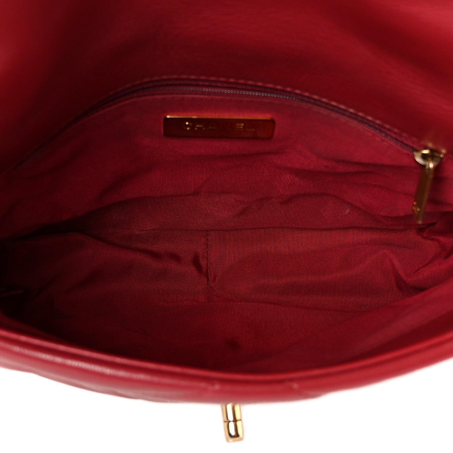 Chanel Goatskin Quilted Medium Chanel 19 Flap Red 5 of 11